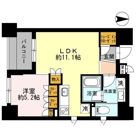 一蓮社町の完工年月(2014年9月)築の賃貸マンションの間取り