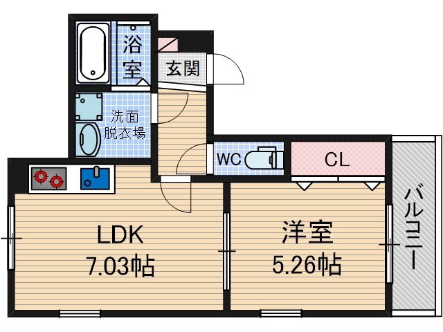中総持寺町の完工年月(2014年9月)築の賃貸アパートの間取り
