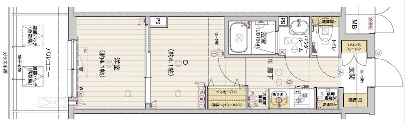 アスヴェル京都西大路SOUTHの間取り