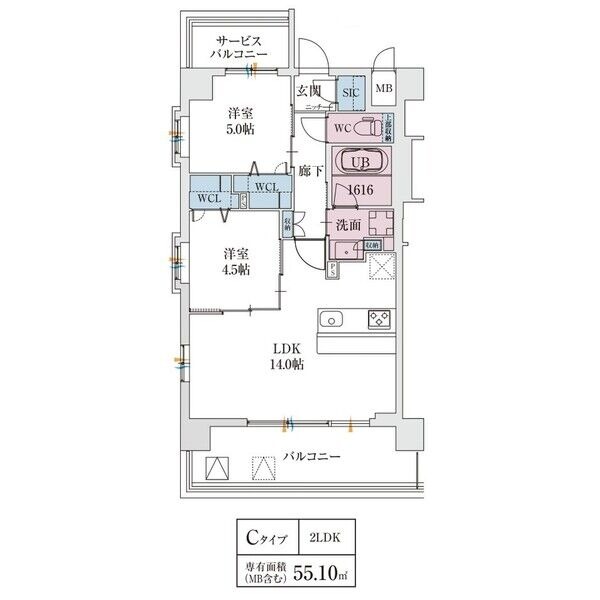 スプランディッド天王寺SOUTHの間取り