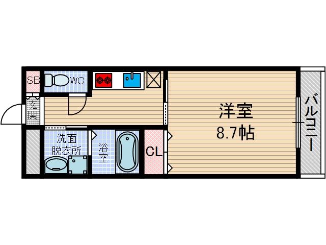 アンプルールクラージュ森脇の間取り