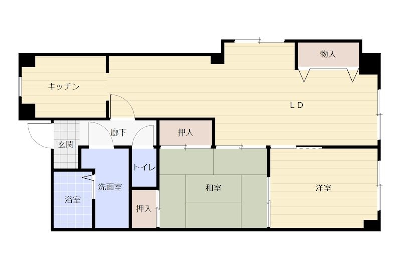 七条御所ノ内北町の完工年月(2001年12月)築の賃貸マンションの間取り