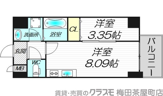 GRAND STEADY新梅田の間取り