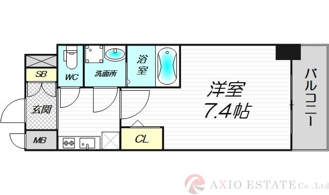 中之島の完工年月(2020年10月)築の賃貸マンションの間取り