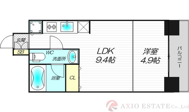 天満の完工年月(2008年11月)築の賃貸マンションの間取り