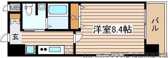グランカーサ梅田北(旧ベルフェリーク梅田北)の間取り