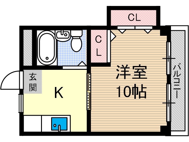 永代町の完工年月(1977年1月)築の賃貸マンションの間取り