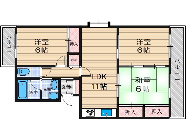 フォルク北千里K棟の間取り