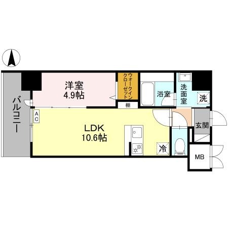 中津町の完工年月(2025年3月)築の賃貸マンションの間取り
