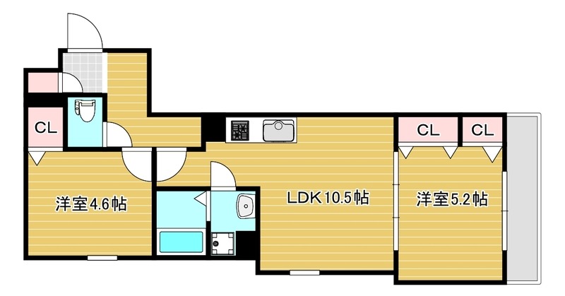 豊川の完工年月(2026年3月)築の賃貸アパートの間取り