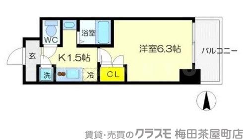 ジュネーゼグラン東梅田の間取り