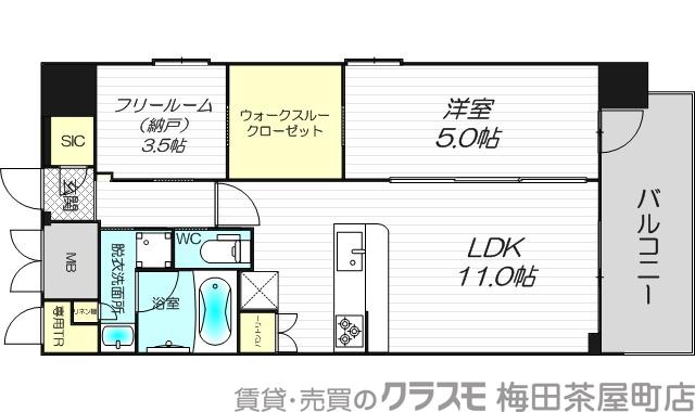 西淡路の完工年月(2025年1月)築の賃貸マンションの間取り