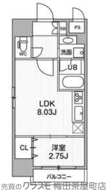 Fortuney江坂Ⅰの間取り