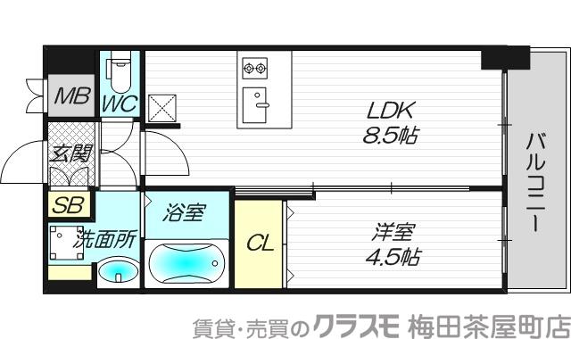 東中島の完工年月(2016年8月)築の賃貸マンションの間取り
