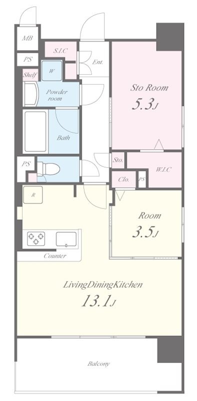 プレミアムコート千里丘の間取り