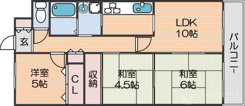 ルネ住之江の間取り