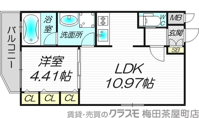 レジディア新大阪Ⅱの間取り