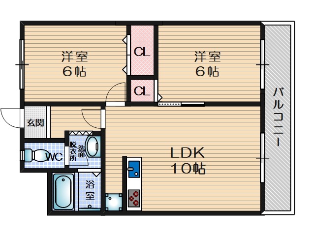 竹之西コーポラスの間取り