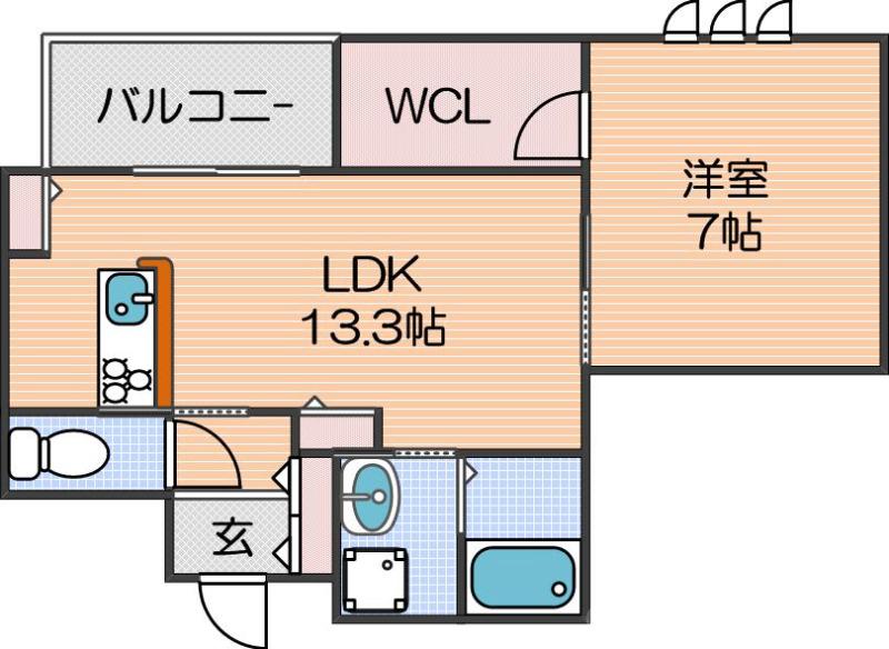 杉本の完工年月(2026年12月)築の賃貸マンションの間取り