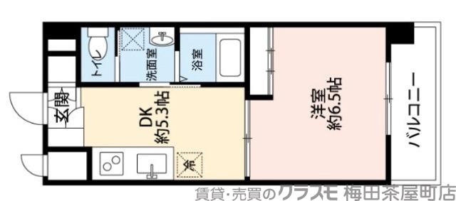 江坂町の完工年月(1996年3月)築の賃貸マンションの間取り