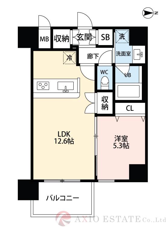 江坂町の完工年月(2022年4月)築の賃貸マンションの間取り