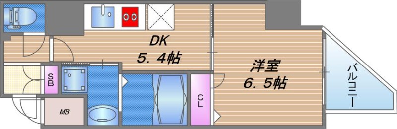 ファーストフィオーレ谷町六丁目フェリシアの間取り