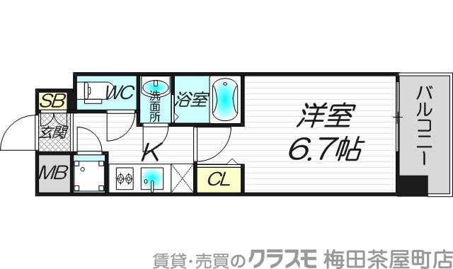 レジュールアッシュ中之島SOUTHの間取り