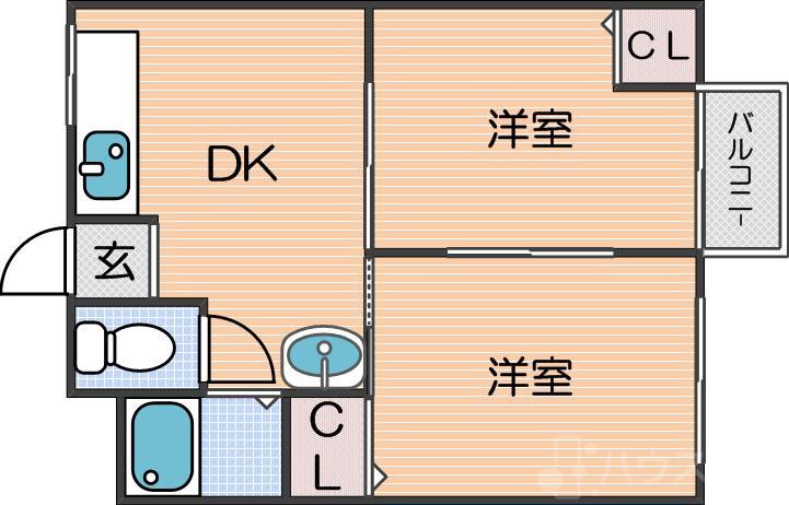福田ビル玉出コーポの間取り