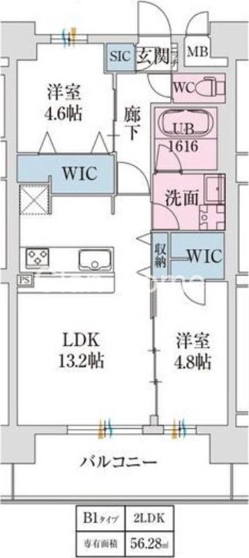 スプランディッド難波Ⅶの間取り