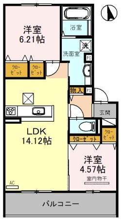 PALACE WEST千里丘A棟の間取り