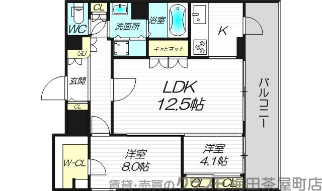江坂町の完工年月(2008年10月)築の賃貸マンションの間取り