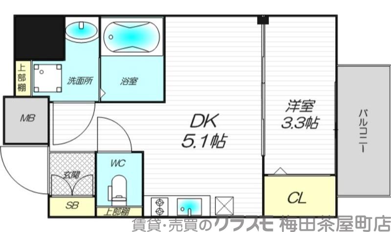 ソルテラス阿波座ウィズの間取り