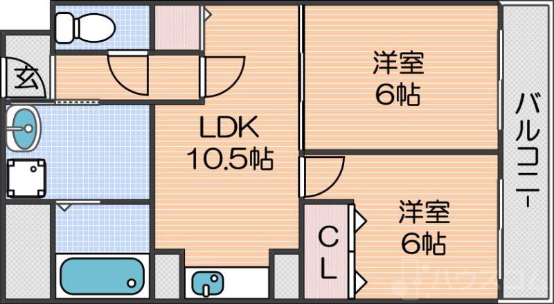 千躰の完工年月(1974年6月)築の賃貸マンションの間取り