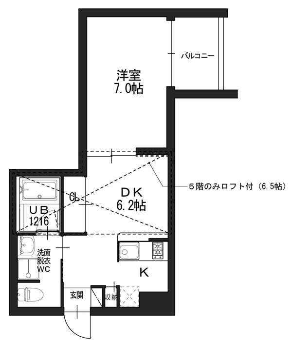 桂徳大寺北町の完工年月(2012年1月)築の賃貸マンションの間取り