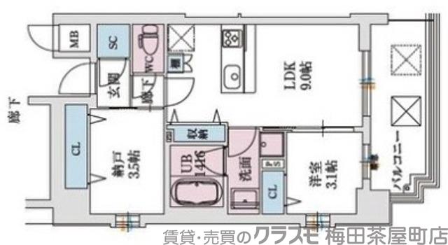スプランディッド新大阪Ⅷの間取り