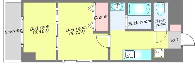 アスコット河原町駅前の間取り