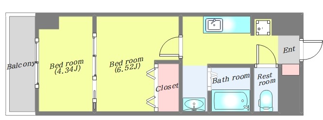 アスコット河原町駅前の間取り