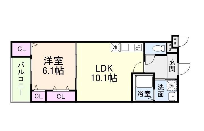 遠里小野の完工年月(2026年7月)築の賃貸アパートの間取り
