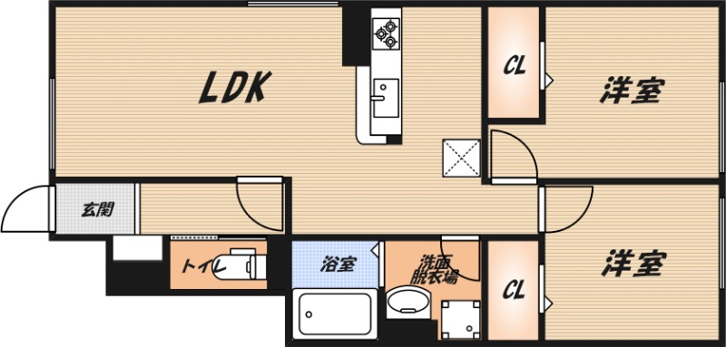 仮称)高槻市古曽部町ハイツB棟の間取り