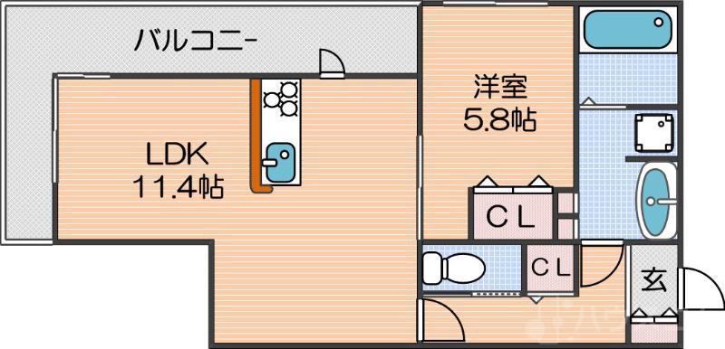 北島の完工年月(2026年3月)築の賃貸アパートの間取り