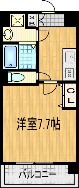 東塩小路町の完工年月(2022年11月)築の賃貸マンションの間取り
