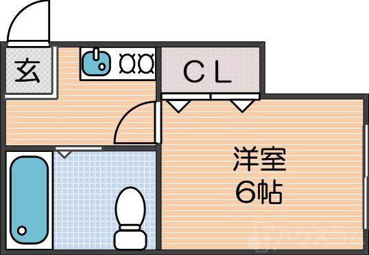 天下茶屋東の完工年月(1977年4月)築の賃貸マンションの間取り