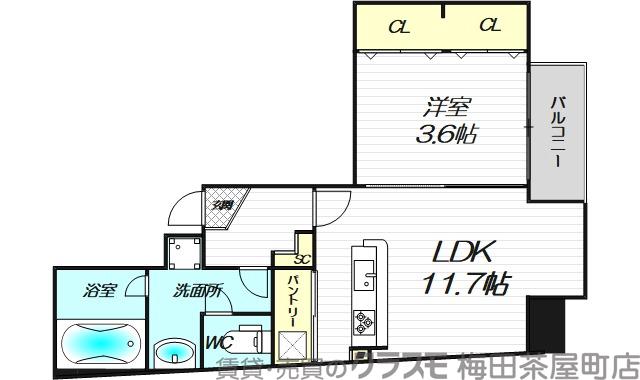 BRAVE北浜の間取り