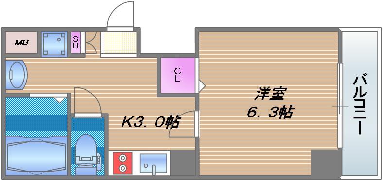 U-ro玉造（ウーロタマツクリ）の間取り