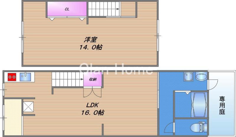 大今里1丁目テラスハウスの間取り