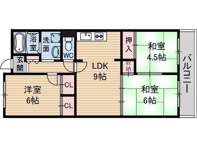 吉田マンション東雲パートⅡの間取り