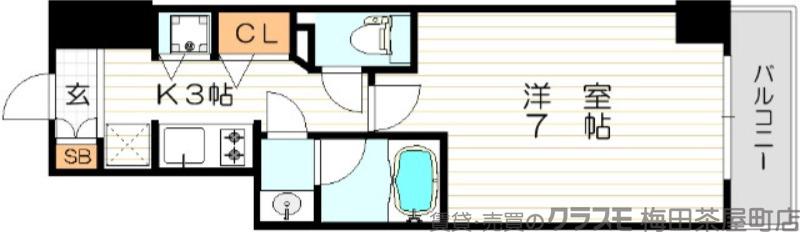 天満橋の完工年月(2012年2月)築の賃貸マンションの間取り