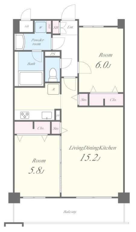 天神の完工年月(2021年12月)築の賃貸マンションの間取り