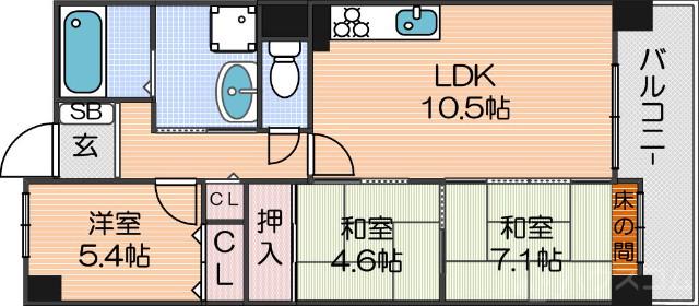 南海グランドコート住之江公園の間取り