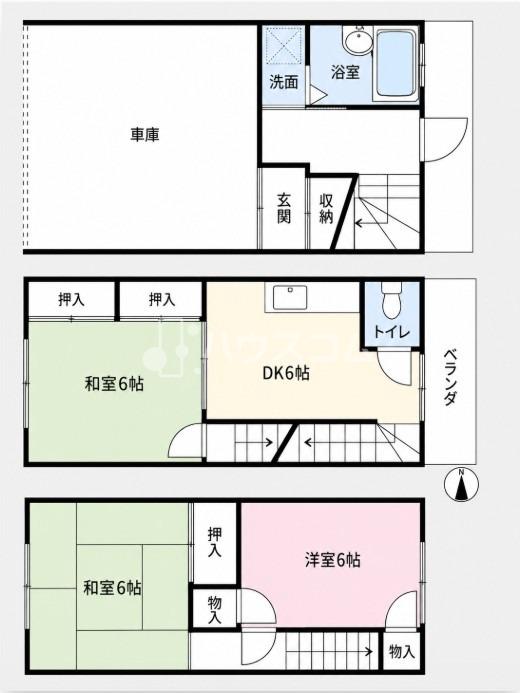 御幸東町の完工年月（1992年12月）築の賃貸一戸建ての間取り